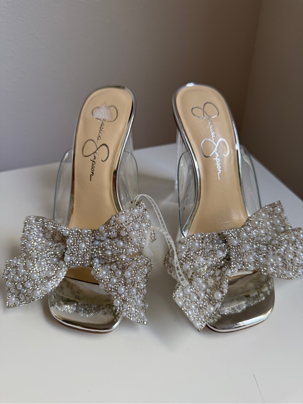 NWT Jessica Simpson Saidah Block Heel Mule In Clear Sz 6 (no original box) - Picture 6 of 8